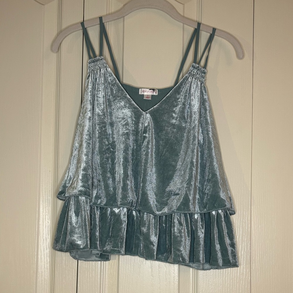 Women’s Velvet Ruffle Tank Top | Size S